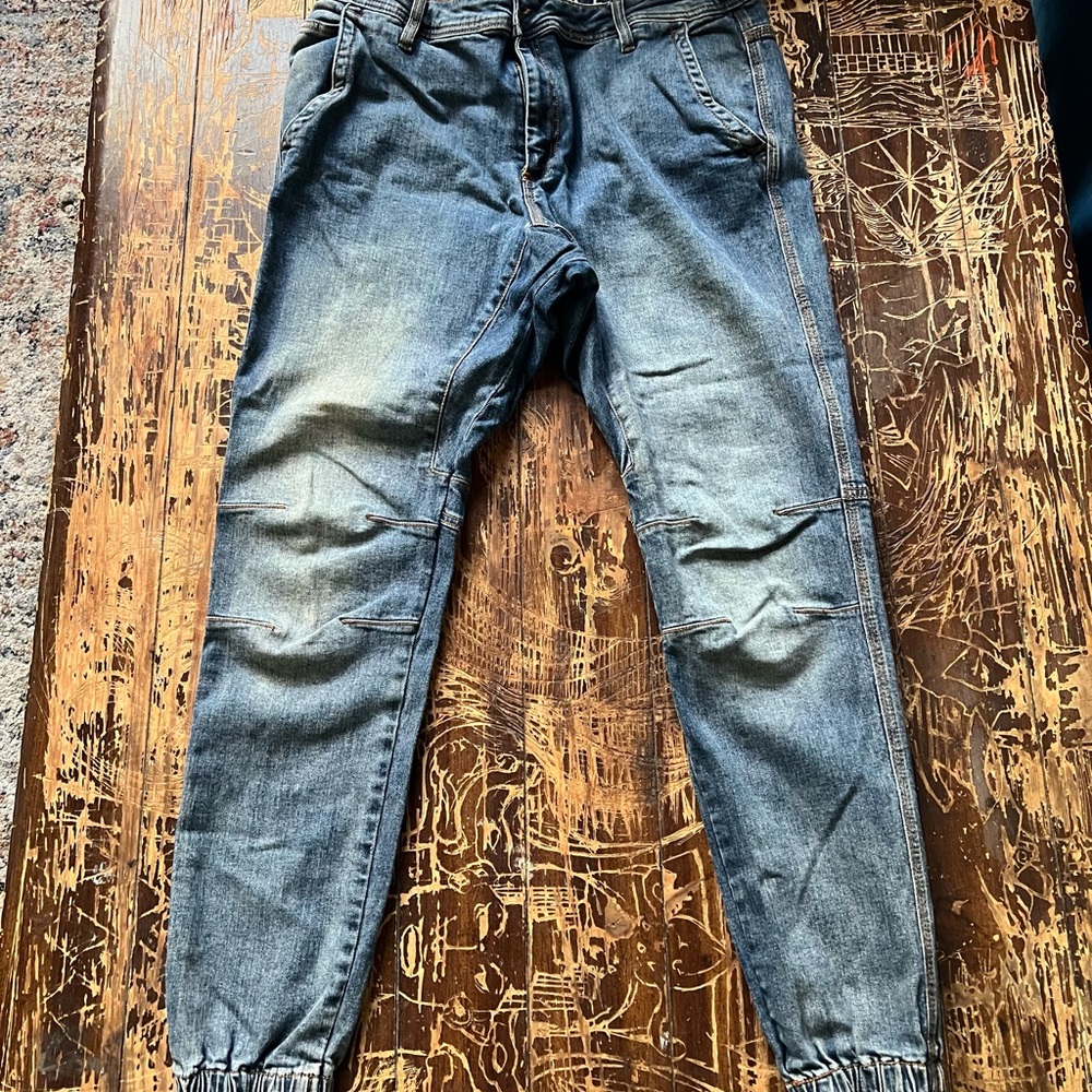 YoungLA Men's Distressed Blue Skinny Jeans